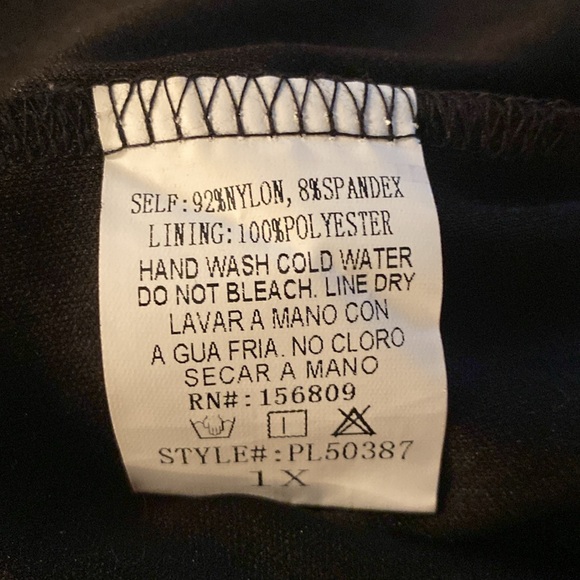 Fashion Nova 1XL black long dress with silver beads - Picture 12 of 13